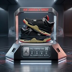 Jordan Air Jordan 4 Retro Bred 2019 408452-060 4Y 5.5W